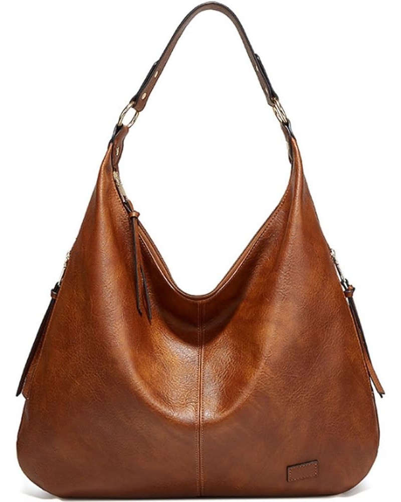 Women's Hobo Bag Soft PU Leather Tote Shoulder Bag Vintage Slouchy Handbag Brown $24.19 Totes