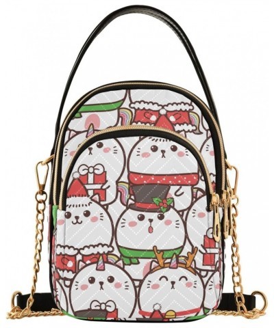 Christmas Cat Cartoons Crossbody Bags for Women Small Purse Chain Shoulder Bag Hand Bag for Work Gifts Travel $10.66 Shoulder...