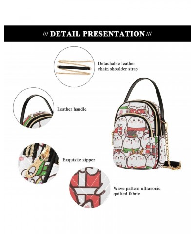 Christmas Cat Cartoons Crossbody Bags for Women Small Purse Chain Shoulder Bag Hand Bag for Work Gifts Travel $10.66 Shoulder...