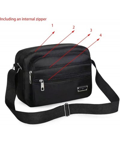 Hsakess Top Handle Satchel Bag for Women Men Durable Portable Crossbody Purse Casual Travel Shoulder Handbag Black (Four Zipp...