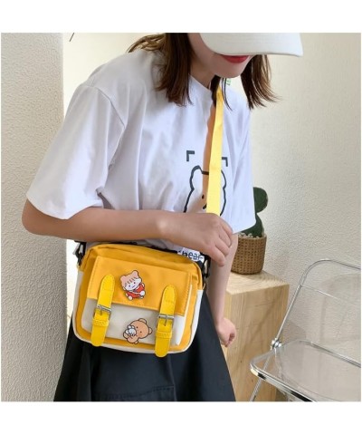 Cute Messenger Bag for School Kawaii Purse Crossbody Purse for Women Kawaii Crossbody Bag (Black) Yellow $11.72 Crossbody Bags