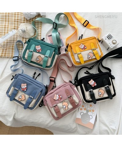 Cute Messenger Bag for School Kawaii Purse Crossbody Purse for Women Kawaii Crossbody Bag (Black) Yellow $11.72 Crossbody Bags