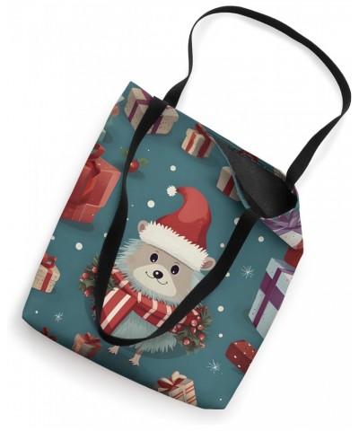 Cute Christmas Hedgehog Holiday Graphic Tote Bag $14.99 Totes