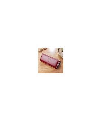 Retro Women's Pu Leather Wallet，New Red Wallets Long Card Holder for Ladies Clutch，Fashion Ladies Large Capacity Leather Purs...