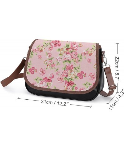 Rose Pink Background Women Crossbody Clutch Purse Handbag Shoulder Bags $16.59 Shoulder Bags