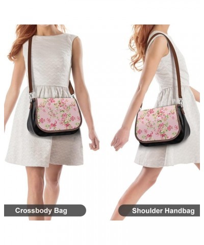 Rose Pink Background Women Crossbody Clutch Purse Handbag Shoulder Bags $16.59 Shoulder Bags