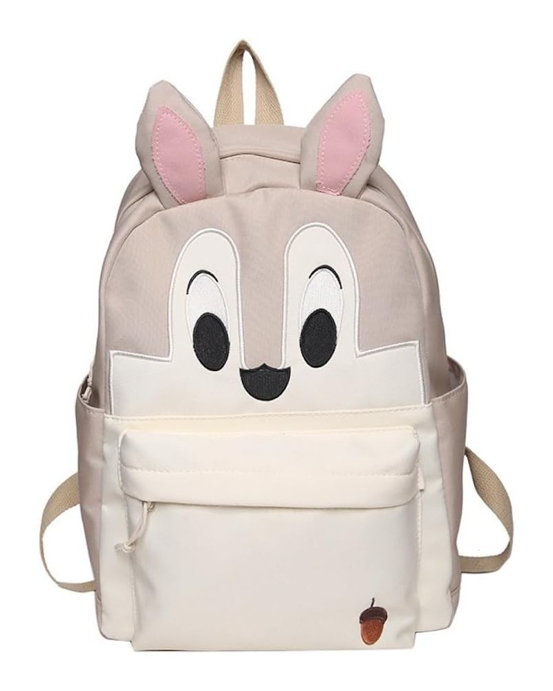 Cartoon Backpack Big Capacity Aesthetic Cute Squirrel Fox Ears Kawaii Y2k Bag (DarkBrown) Lightbrown $17.99 Backpacks