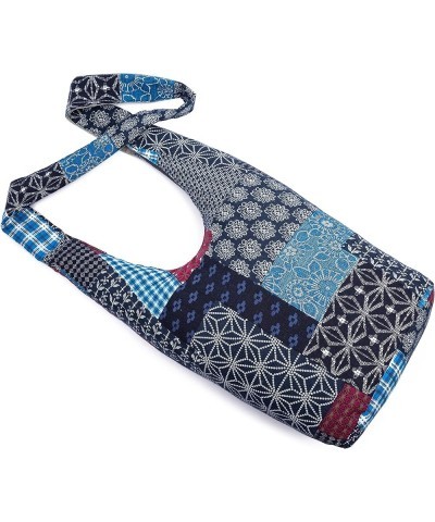 Women Shoulder Handbags Fashion canvas Hippie Crossbody Bags Bohemian Animal Prints Hobo Bags Blue Square $13.56 Hobo Bags