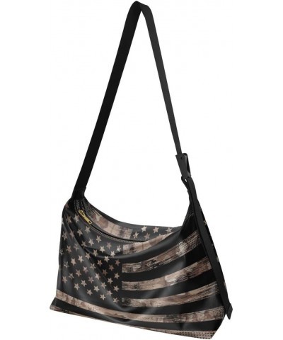 American Flag Desert Camouflage Women's Leather Hobo Handbag Shoulder Bag Crossbody Casual Large Tote Bag Purse $17.48 Totes