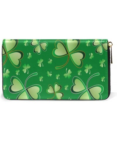 Green Frog With Full Moon Leather Long Wallet Organizer with Zipper Purse Clutch Bag for Women Men 4.13"(L) x 7.48"(W) Multi ...