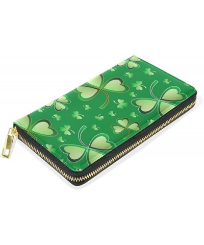 Green Frog With Full Moon Leather Long Wallet Organizer with Zipper Purse Clutch Bag for Women Men 4.13"(L) x 7.48"(W) Multi ...