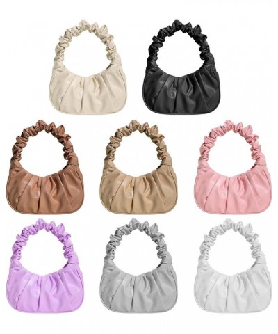 2023 NEW Handbag Crescent Bag Tote Bag Versatile Pleated Bags Ruched Cellphone Bag for Girl Trendy Bag Lady Purse Pink $14.35...