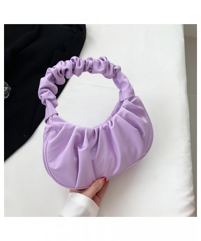 2023 NEW Handbag Crescent Bag Tote Bag Versatile Pleated Bags Ruched Cellphone Bag for Girl Trendy Bag Lady Purse Pink $14.35...