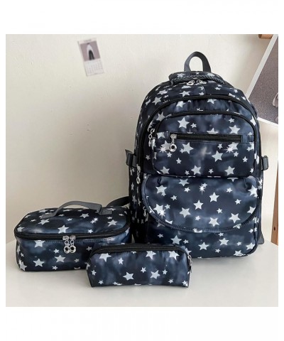 3pcs Kawaii bkpk set for Women star Y2K bkpk Cute Bkpk Y2K Trendy Athetic bkpk for travel casl Black $10.35 Backpacks