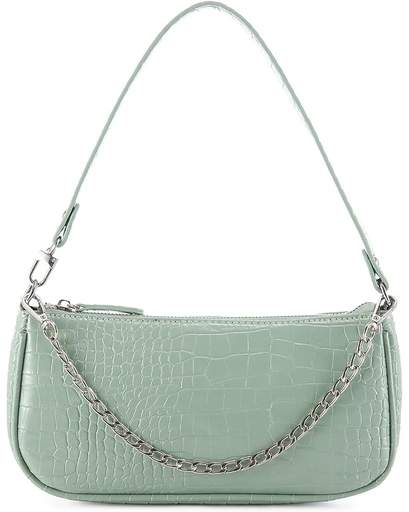 Small Purse for Women, Retro Classic Tote HandBag Shoulder Bags Clutch Purse Light Green $10.34 Shoulder Bags