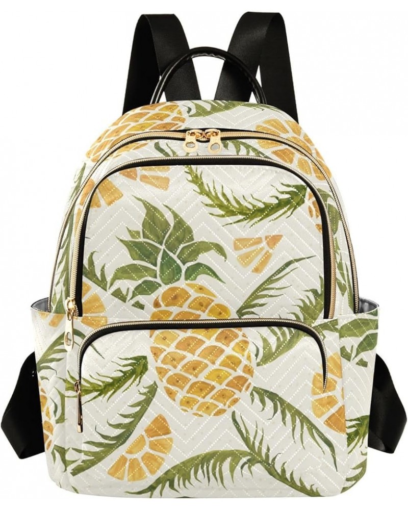 Sliced Pineapple Fashion Travel Backpack for Women Multi Pockets Lightweight Purse for Women-S Multicolor Small $13.64 Backpacks