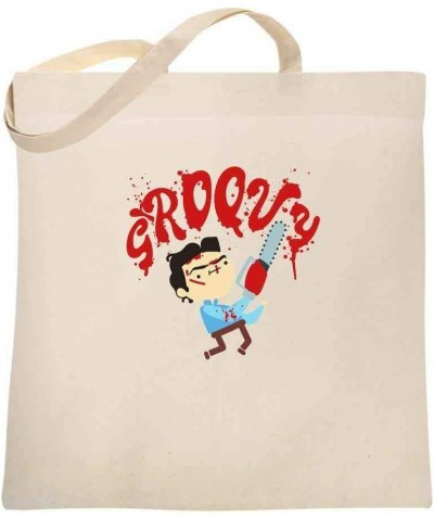 Groovy Ash Cute Funny Horror Cartoon Canvas Tote Bag Natural $12.53 Totes