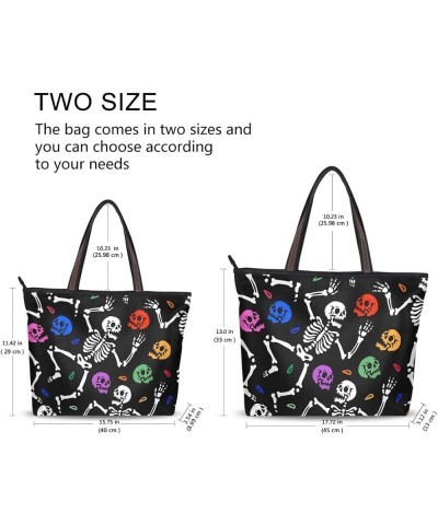 Tropical Flamingo Women Fashion Handbags Wallet Tote Bag Shoulder Bag Tote Top Handle Skeletons Dancing Party $9.90 Totes