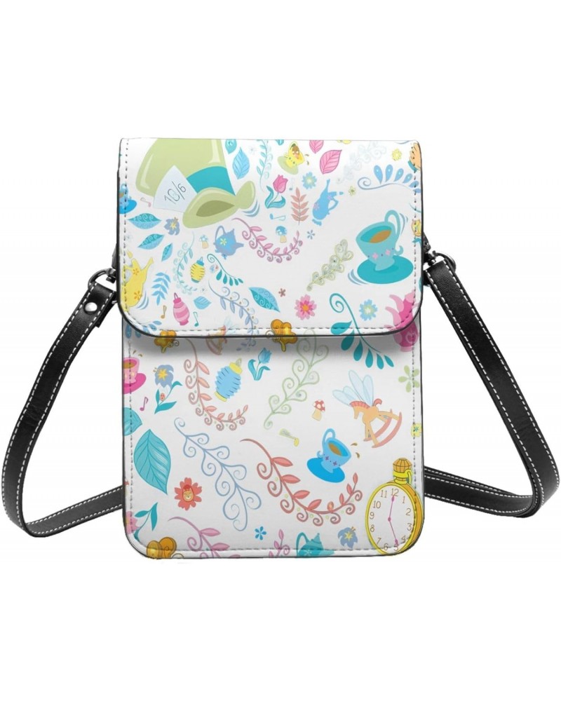 Alice Fairy Cartoon Small Crossbody Cell Phone Bag for Women's Wonderland Multifunction Shoulder Bag Cartoon Handbag Purse $2...