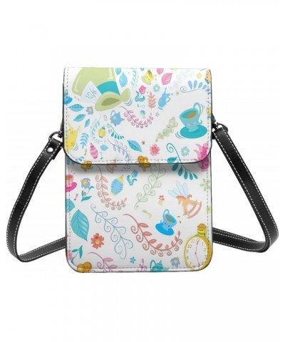 Alice Fairy Cartoon Small Crossbody Cell Phone Bag for Women's Wonderland Multifunction Shoulder Bag Cartoon Handbag Purse $2...