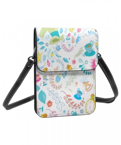 Alice Fairy Cartoon Small Crossbody Cell Phone Bag for Women's Wonderland Multifunction Shoulder Bag Cartoon Handbag Purse $2...