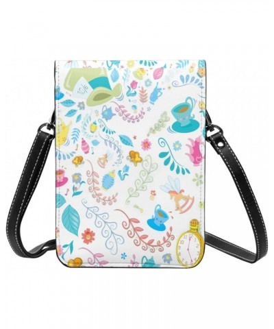 Alice Fairy Cartoon Small Crossbody Cell Phone Bag for Women's Wonderland Multifunction Shoulder Bag Cartoon Handbag Purse $2...