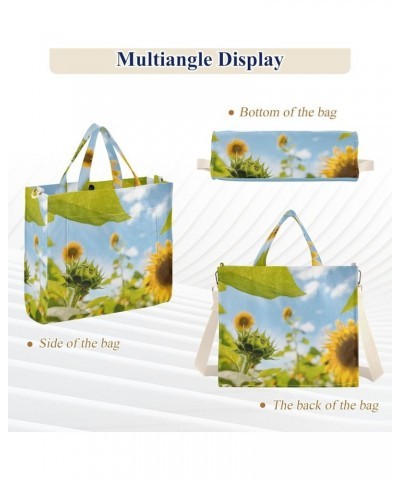 Sunflower Against Sunny Sky Series Women's Tote Handbags Top Handle Satchel Shoulder Bag Crossbody Bag S $19.46 Totes