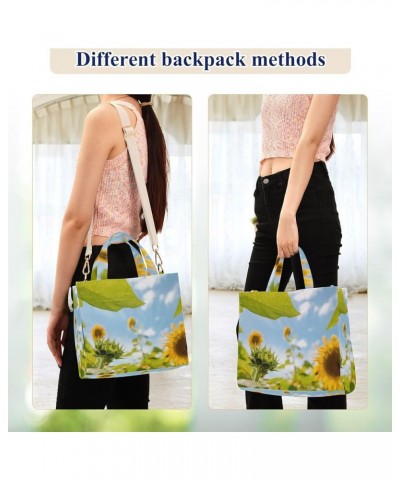 Sunflower Against Sunny Sky Series Women's Tote Handbags Top Handle Satchel Shoulder Bag Crossbody Bag S $19.46 Totes