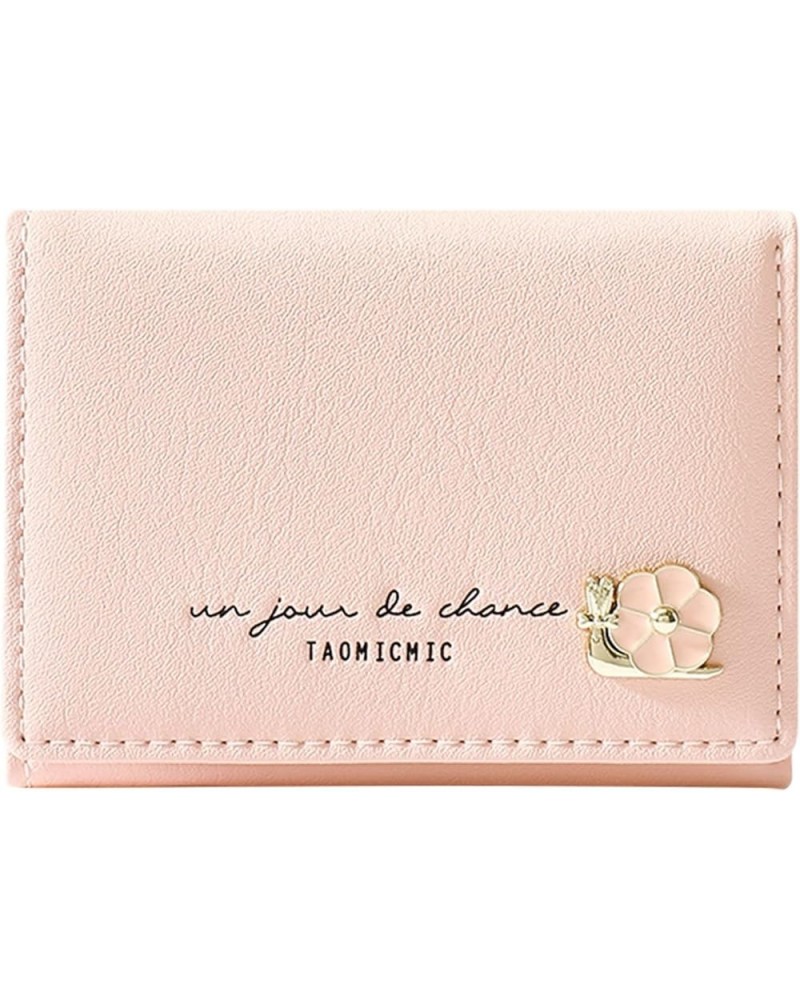 Note 8 Phone Case Wallet Women Folding Wallet Fashion Flower Student Tri Fold Short Clip Wallet (Beige, One Size) Pink One Si...