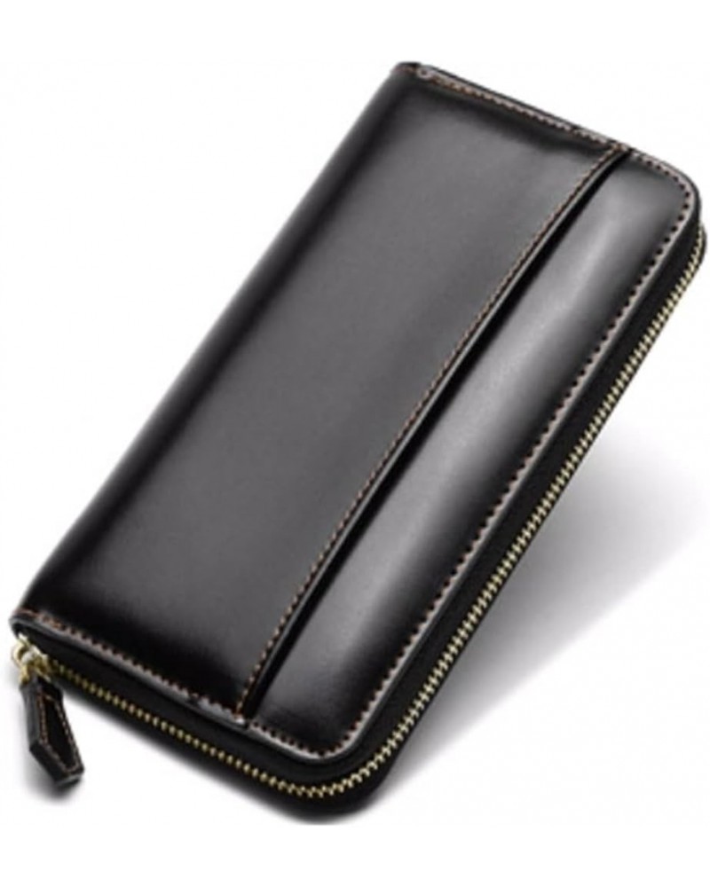 Women's Money Clips Business Wallets Genuine Leather Card Cases Handbags Money Bags Coin Purses 7.7Inch (Size : Brown) Black ...