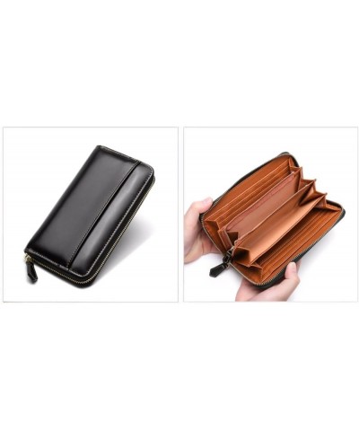 Women's Money Clips Business Wallets Genuine Leather Card Cases Handbags Money Bags Coin Purses 7.7Inch (Size : Brown) Black ...