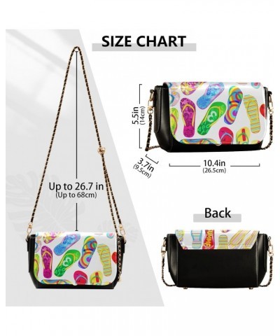 Colorful Flip Flops Crossbody Bags for Women Leather Purse Shoulder Bag Handbag for Daily Gifts Work $16.00 Shoulder Bags