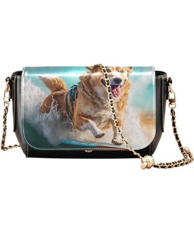 Cat Holding Meat Women's Crossbody Handbags, PU Leather Flap Crossbody Bags, Women's Shoulder Handbag Purse Style06 $17.20 Cr...