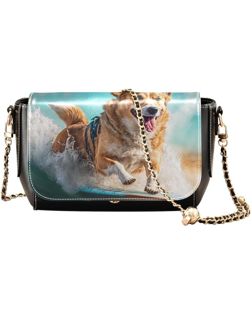 Cat Holding Meat Women's Crossbody Handbags, PU Leather Flap Crossbody Bags, Women's Shoulder Handbag Purse Style06 $17.20 Cr...