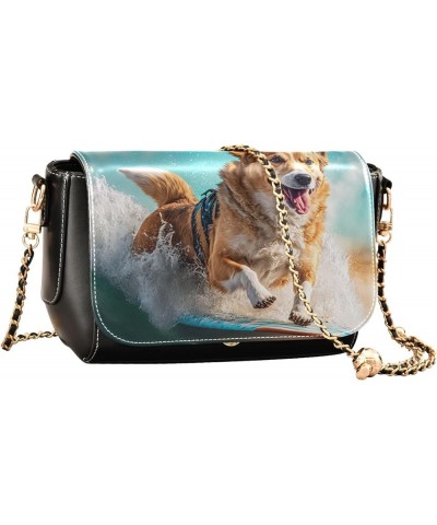 Cat Holding Meat Women's Crossbody Handbags, PU Leather Flap Crossbody Bags, Women's Shoulder Handbag Purse Style06 $17.20 Cr...