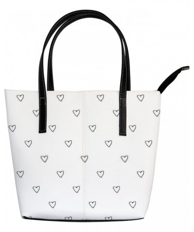 Fashionable women's handbag tote bag, Doodle Heartprinted shoulder bag is light and durable $25.99 Shoulder Bags