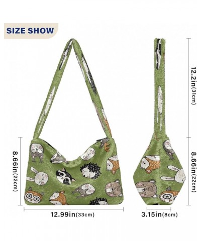 Sloth Animal Cute Single Shoulder Purses, Fur Tote Crossbody Hobo Handbag Cute Wild Animals $11.12 Hobo Bags