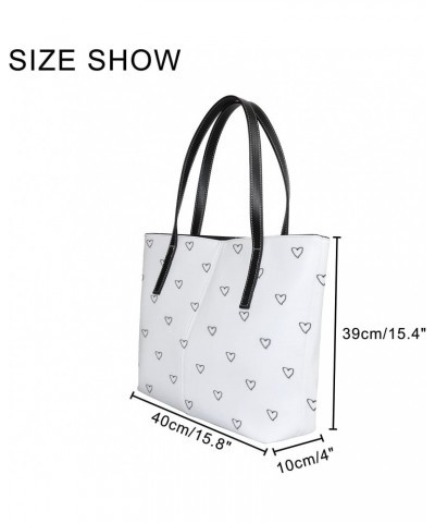 Fashionable women's handbag tote bag, Doodle Heartprinted shoulder bag is light and durable $25.99 Shoulder Bags