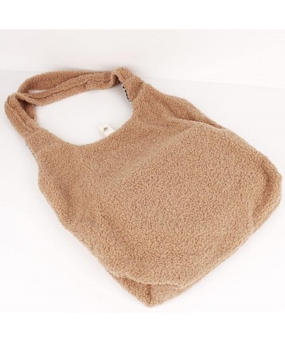 Women Large Cashmere-like Handbag Top-handle Bag Shoulder Bag Khaki $18.34 Handbags