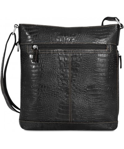 Hornback Croco Crossbody Bag HB312 Black $83.30 Crossbody Bags