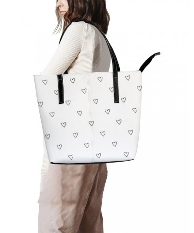 Fashionable women's handbag tote bag, Doodle Heartprinted shoulder bag is light and durable $25.99 Shoulder Bags