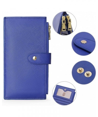 Womens Walllet RFID Blocking Bifold Credit Card Holder with 2 Zipper Pockets Yellow A12-Royal Blue $10.44 Wallets