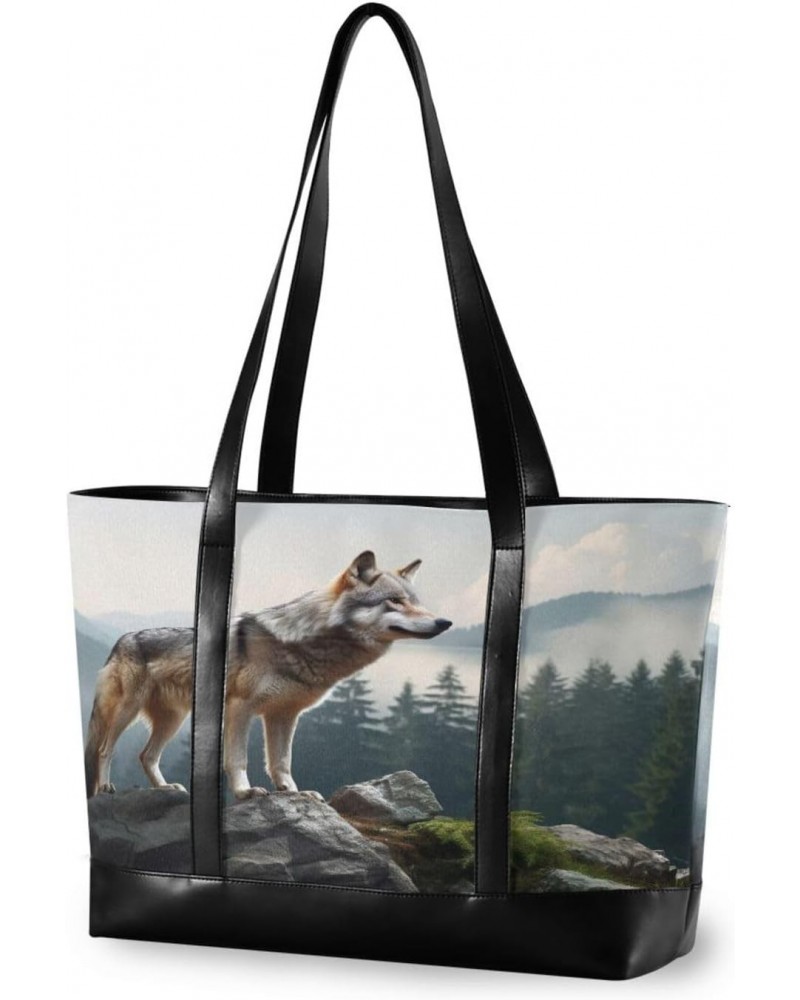 Wolf Tote Bag for Women Big Capacity Shoulder Bag Fashion Shoulder Handbag Hobo Bags for Office Travel Gift $20.64 Totes