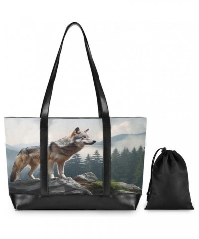 Wolf Tote Bag for Women Big Capacity Shoulder Bag Fashion Shoulder Handbag Hobo Bags for Office Travel Gift $20.64 Totes