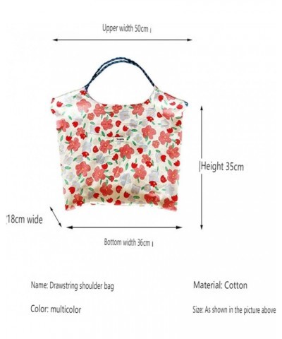 Summer Large-Capacity Hand-Carried Shoulder Bag, Drawstring Shopping Bag, Fresh Floral Tote Bag, Underarm Bag Style5 $10.59 T...