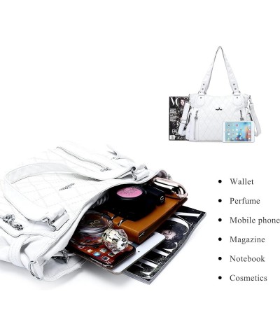 Handbags for Womens Top-Handle Hobo Purse Roomy Casual Shoulder Bags PU Tote Satchel Purse for Womens White-l $26.54 Shoulder...