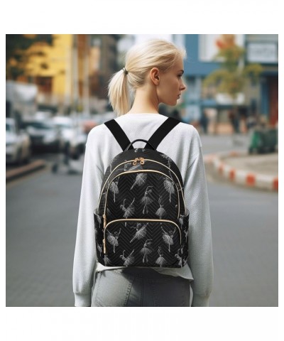 Ballerinas Pattern Backpack Purse for Women, Anti Theft Backpack Lightweight Small Travel Backpack Shoulder Bag Small(11.41''...