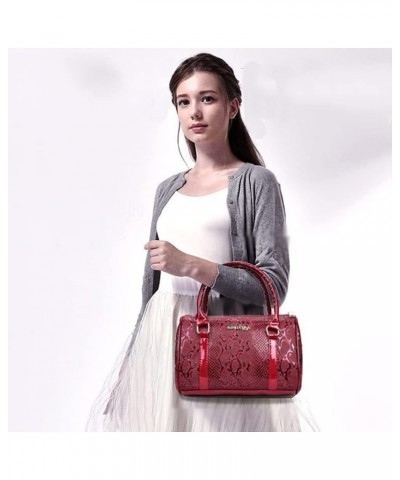 5 Pcs Handbags for Women Patent Leather Tote Bags Set Shoulder Crossbody Bag Satchel Handbag Purses Boston Bag Wallet Red $28...