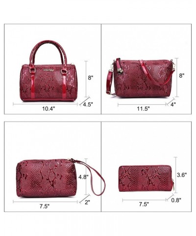 5 Pcs Handbags for Women Patent Leather Tote Bags Set Shoulder Crossbody Bag Satchel Handbag Purses Boston Bag Wallet Red $28...