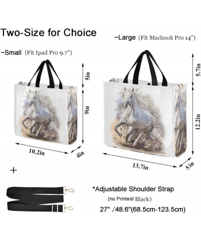 Womens Corduroy Handbag Running White Horse Satchel Bag for Weekender Travel Beach Gym Work Shopping Multi05 $12.92 Totes